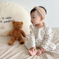 Load image into Gallery viewer, 2 Pieces Set Baby Girls Flower Print Tops Sleepwears And Pants Wholesale 230114319

