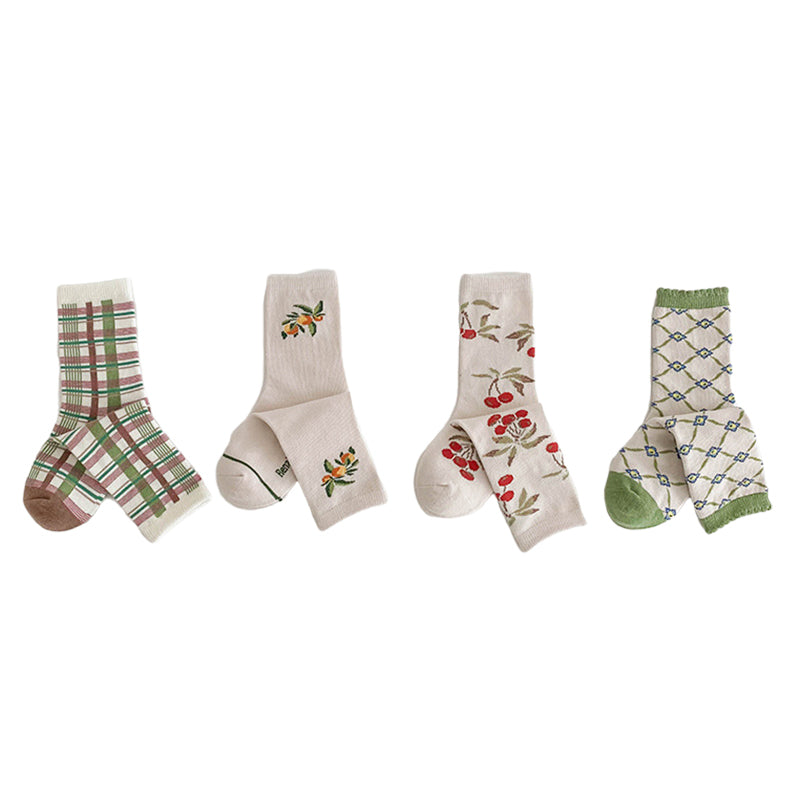 Unisex Fruit Checked Accessories Socks Wholesale 230114325