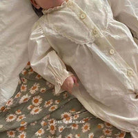 Load image into Gallery viewer, Baby Girls Solid Color Lace Jumpsuits Wholesale 230114340
