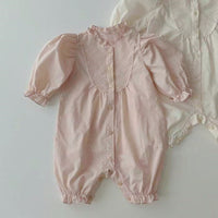 Load image into Gallery viewer, Baby Girls Solid Color Lace Jumpsuits Wholesale 230114340
