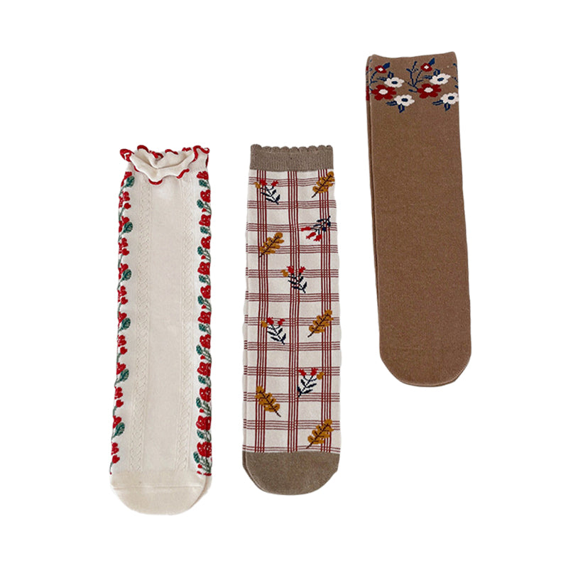 Unisex Flower Checked Accessories Socks Wholesale 230114348
