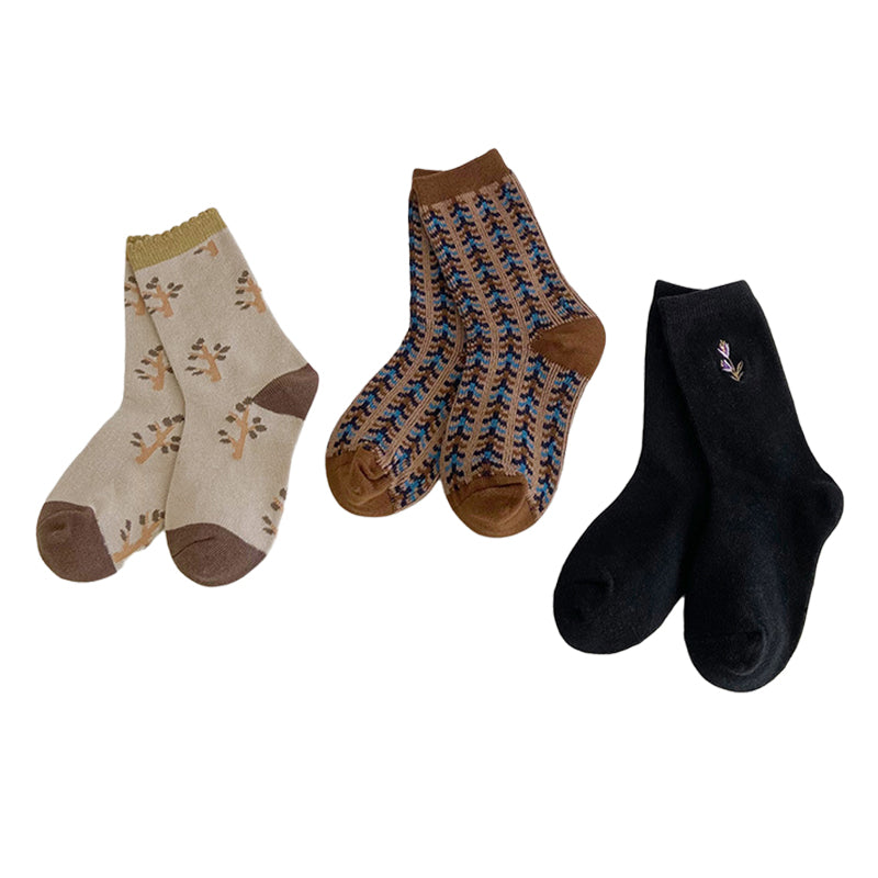 Unisex Plant Embroidered Print Accessories Socks Wholesale 230114353