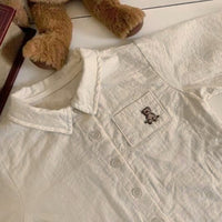 Load image into Gallery viewer, Baby Girls Cartoon Embroidered Shirts And Solid Color Rompers Wholesale 230114362
