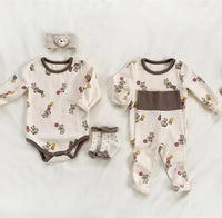 Load image into Gallery viewer, 2 Pieces Set Baby Unisex Cartoon Print Tops And Color-blocking Pants Wholesale 230114366
