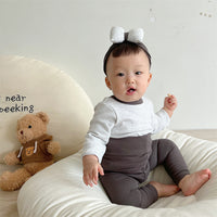 Load image into Gallery viewer, 3 Pieces Set Baby Unisex Solid Color Tops Sleepwears And Pants And Hats Wholesale 230114386
