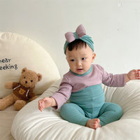 Load image into Gallery viewer, 3 Pieces Set Baby Unisex Solid Color Tops Sleepwears And Pants And Hats Wholesale 230114386
