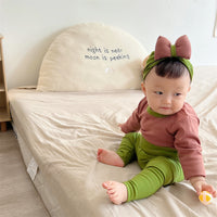 Load image into Gallery viewer, 3 Pieces Set Baby Unisex Solid Color Tops Sleepwears And Pants And Hats Wholesale 230114386
