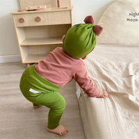 Load image into Gallery viewer, 3 Pieces Set Baby Unisex Solid Color Tops Sleepwears And Pants And Hats Wholesale 230114386
