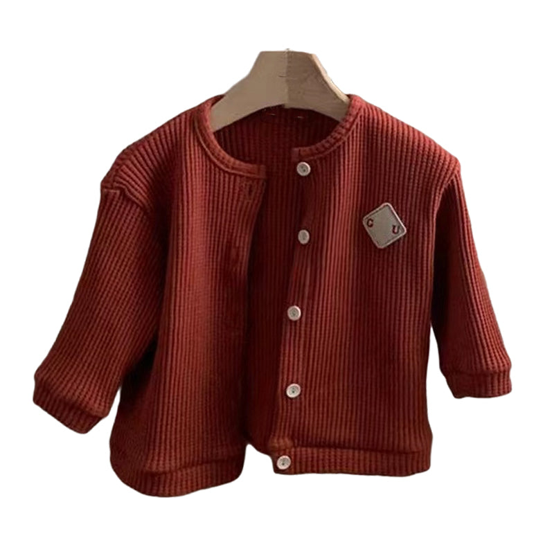 Baby Unisex Solid Color Cardigan Wholesale 230114387