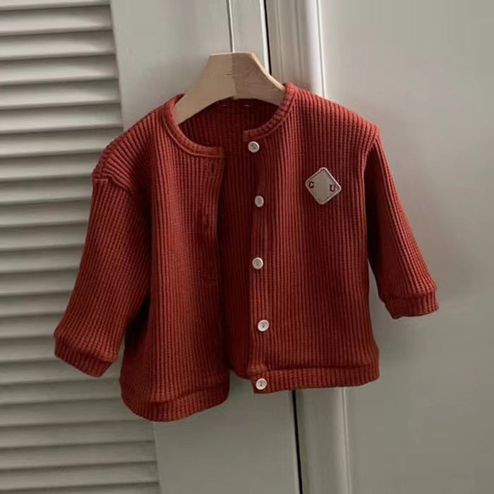Baby Unisex Solid Color Cardigan Wholesale 230114387