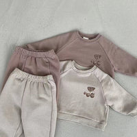 Load image into Gallery viewer, 2 Pieces Set Baby Unisex Cartoon Print Hoodies Swearshirts And Solid Color Pants Wholesale 230114391
