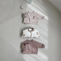 Load image into Gallery viewer, 2 Pieces Set Baby Unisex Cartoon Print Hoodies Swearshirts And Solid Color Pants Wholesale 230114391
