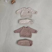 Load image into Gallery viewer, 2 Pieces Set Baby Unisex Cartoon Print Hoodies Swearshirts And Solid Color Pants Wholesale 230114391
