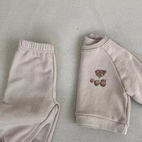 Load image into Gallery viewer, 2 Pieces Set Baby Unisex Cartoon Print Hoodies Swearshirts And Solid Color Pants Wholesale 230114391
