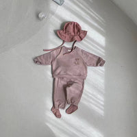 Load image into Gallery viewer, 2 Pieces Set Baby Unisex Cartoon Print Hoodies Swearshirts And Solid Color Pants Wholesale 230114391
