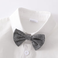 Load image into Gallery viewer, 3 Pieces Set Baby Kid Boys Bow Shirts And Solid Color Vests Waistcoats And Jumpsuits Wholesale 230114399
