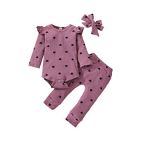 Load image into Gallery viewer, 2 Pieces Set Baby Girls Love heart Rompers And Pants Wholesale 230114413
