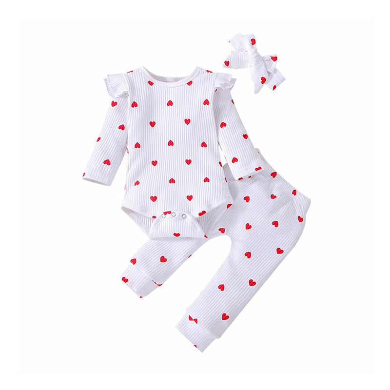 2 Pieces Set Baby Girls Love heart Rompers And Pants Wholesale 230114413