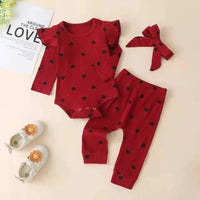 Load image into Gallery viewer, 2 Pieces Set Baby Girls Love heart Rompers And Pants Wholesale 230114413
