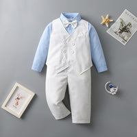 Load image into Gallery viewer, 3 Pieces Set Baby Kid Boys Birthday Party Bow Shirts Solid Color Vests Waistcoats And Pants Wholesale 230114415
