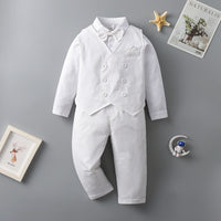 Load image into Gallery viewer, 3 Pieces Set Baby Kid Boys Birthday Party Bow Shirts Solid Color Vests Waistcoats And Pants Wholesale 230114415
