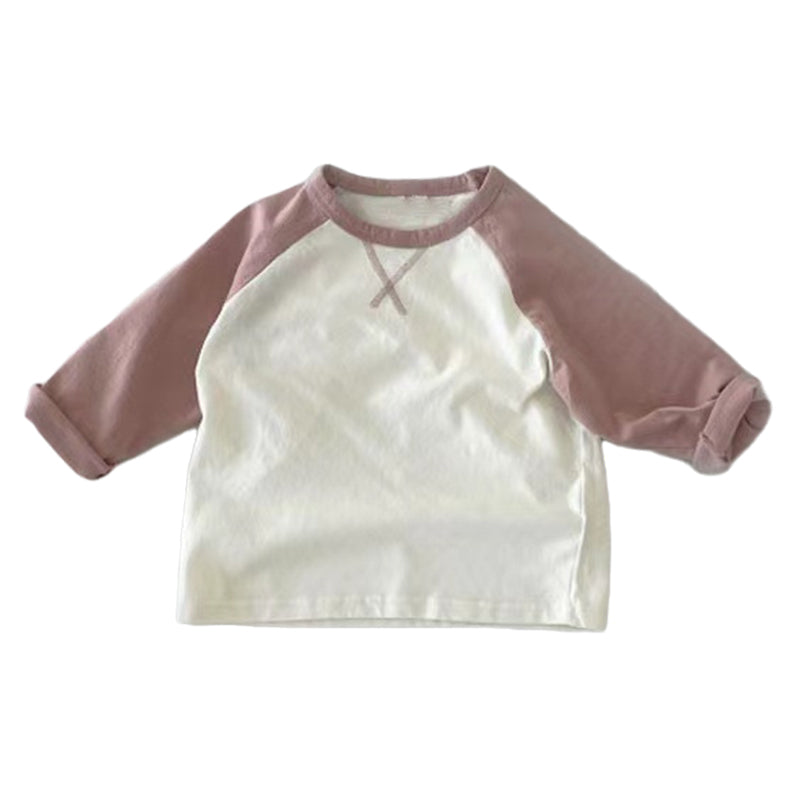 Baby Unisex Color-blocking Tops Wholesale 230114423