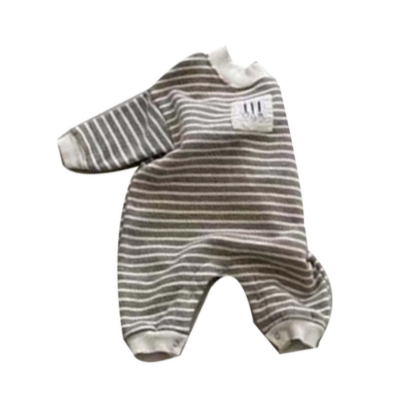 Baby Unisex Striped Cartoon Print Jumpsuits Wholesale 230114443