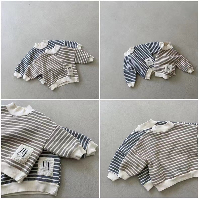 Baby Unisex Striped Cartoon Print Hoodies Sweatshirts Wholesale 230114444