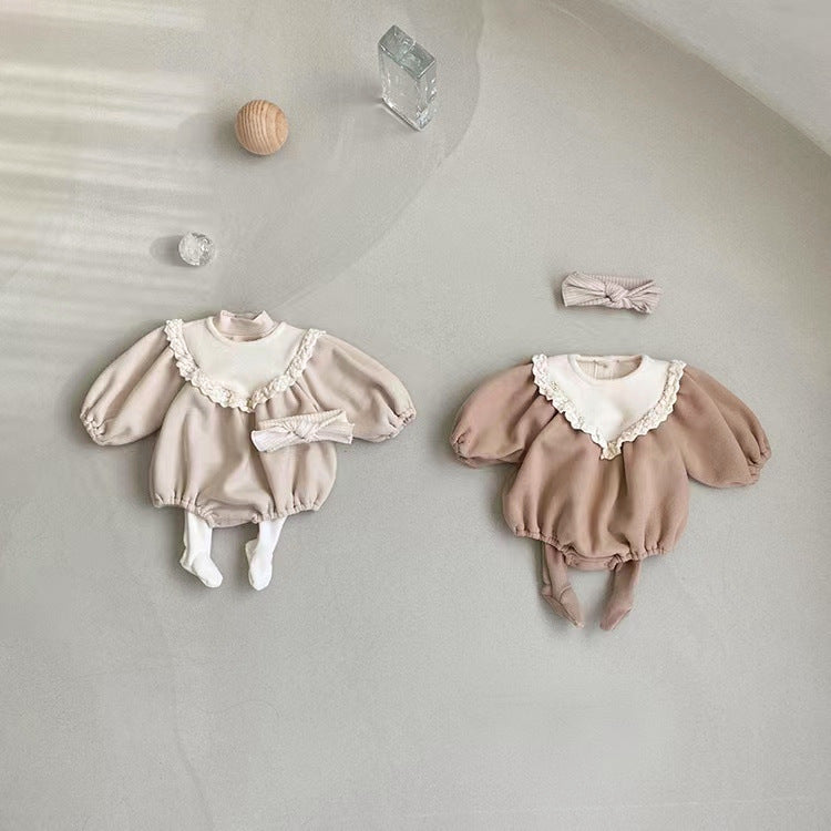 Baby Girls Color-blocking Rompers Wholesale 230114447