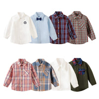 Load image into Gallery viewer, Baby Kid Unisex Letters Checked Shirts Wholesale 230114450
