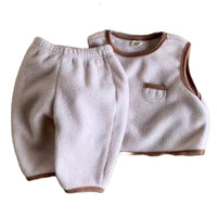Load image into Gallery viewer, 2 Pieces Set Baby Unisex Solid Color Vests Waistcoats And Pants Wholesale 230114471
