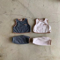 Load image into Gallery viewer, 2 Pieces Set Baby Unisex Solid Color Vests Waistcoats And Pants Wholesale 230114471
