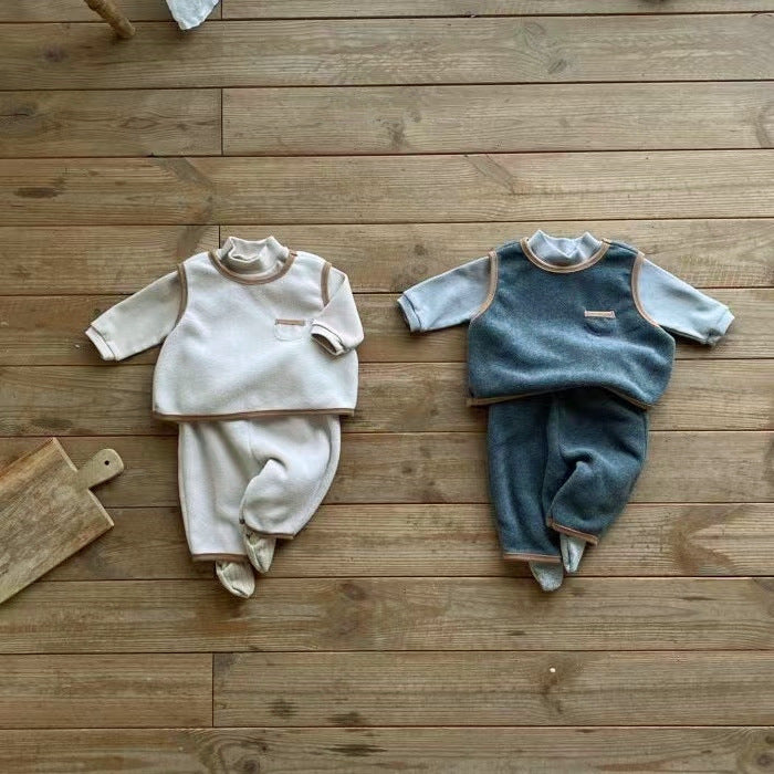 2 Pieces Set Baby Unisex Solid Color Vests Waistcoats And Pants Wholesale 230114471