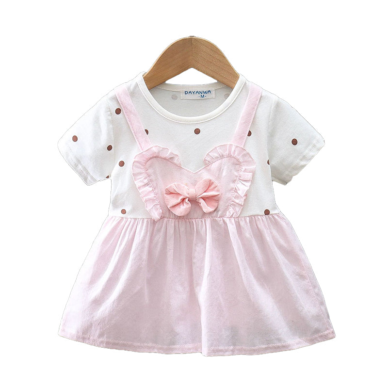 Baby Girls Polka dots Bow Dresses Wholesale 230114486