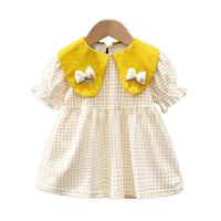 Load image into Gallery viewer, Baby Kid Girls Flower Checked Dresses Wholesale 230114487
