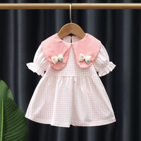 Load image into Gallery viewer, Baby Kid Girls Flower Checked Dresses Wholesale 230114487
