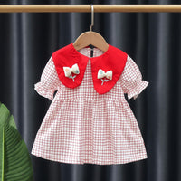 Load image into Gallery viewer, Baby Kid Girls Flower Checked Dresses Wholesale 230114487
