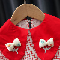 Load image into Gallery viewer, Baby Kid Girls Flower Checked Dresses Wholesale 230114487
