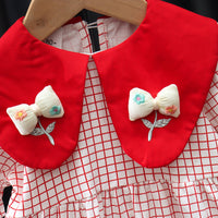 Load image into Gallery viewer, Baby Kid Girls Flower Checked Dresses Wholesale 230114487
