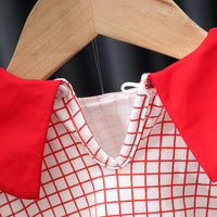 Load image into Gallery viewer, Baby Kid Girls Flower Checked Dresses Wholesale 230114487
