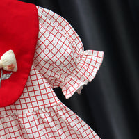 Load image into Gallery viewer, Baby Kid Girls Flower Checked Dresses Wholesale 230114487
