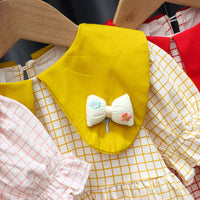 Load image into Gallery viewer, Baby Kid Girls Flower Checked Dresses Wholesale 230114487
