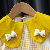 Load image into Gallery viewer, Baby Kid Girls Flower Checked Dresses Wholesale 230114487
