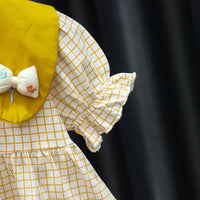 Load image into Gallery viewer, Baby Kid Girls Flower Checked Dresses Wholesale 230114487
