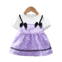 Load image into Gallery viewer, Baby Kid Girls Solid Color Bow Dresses Wholesale 230114496
