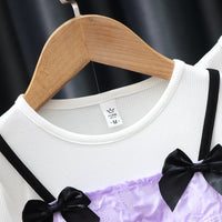 Load image into Gallery viewer, Baby Kid Girls Solid Color Bow Dresses Wholesale 230114496
