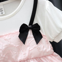Load image into Gallery viewer, Baby Kid Girls Solid Color Bow Dresses Wholesale 230114496

