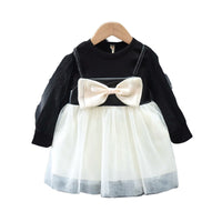 Load image into Gallery viewer, Baby Kid Girls Color-blocking Bow Lace Dresses Wholesale 230114536
