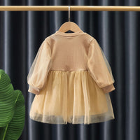 Load image into Gallery viewer, Baby Kid Girls Color-blocking Bow Lace Dresses Wholesale 230114536
