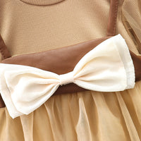 Load image into Gallery viewer, Baby Kid Girls Color-blocking Bow Lace Dresses Wholesale 230114536
